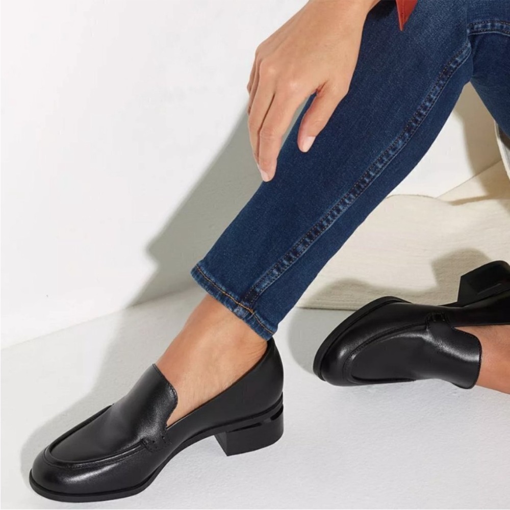 FRANCO SARTO BOCCA BLACK SLIP ON LOAFERS 9 W WIDE